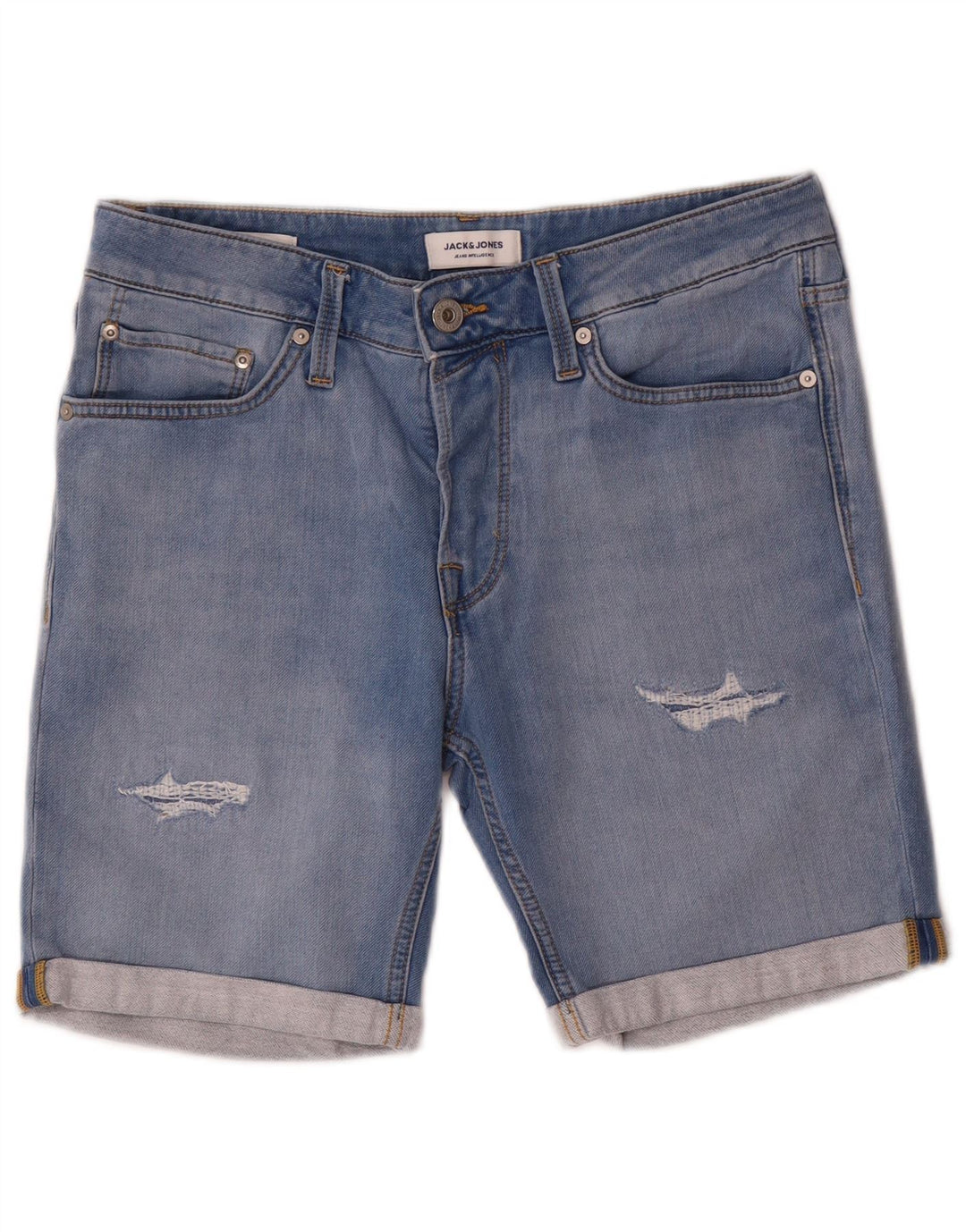 Jack & Jones Herre Distressed Denim Shorts Medium W32 Blå Bomuld