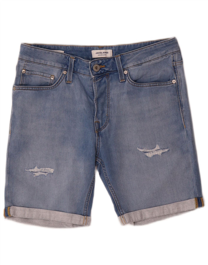 Jack & Jones Herre Distressed Denim Shorts Medium W32 Blå Bomuld