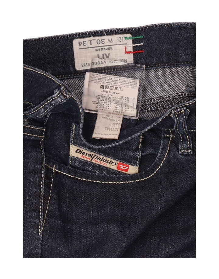 DIESEL Dame Liv Slim Jeans W30 L30 Marineblå Bomuld