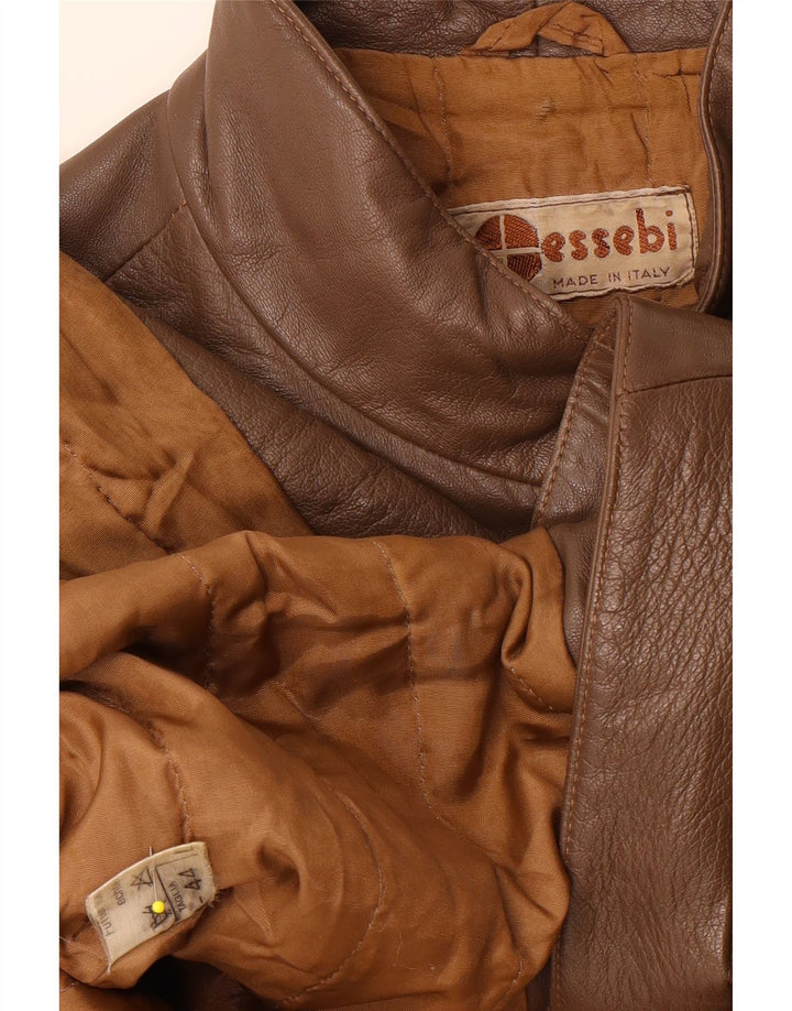 ESSEBI Womens Leather Jacket IT 44 Medium Brown Leather Vintage Essebi and Second-Hand Essebi from Messina Hembry 
