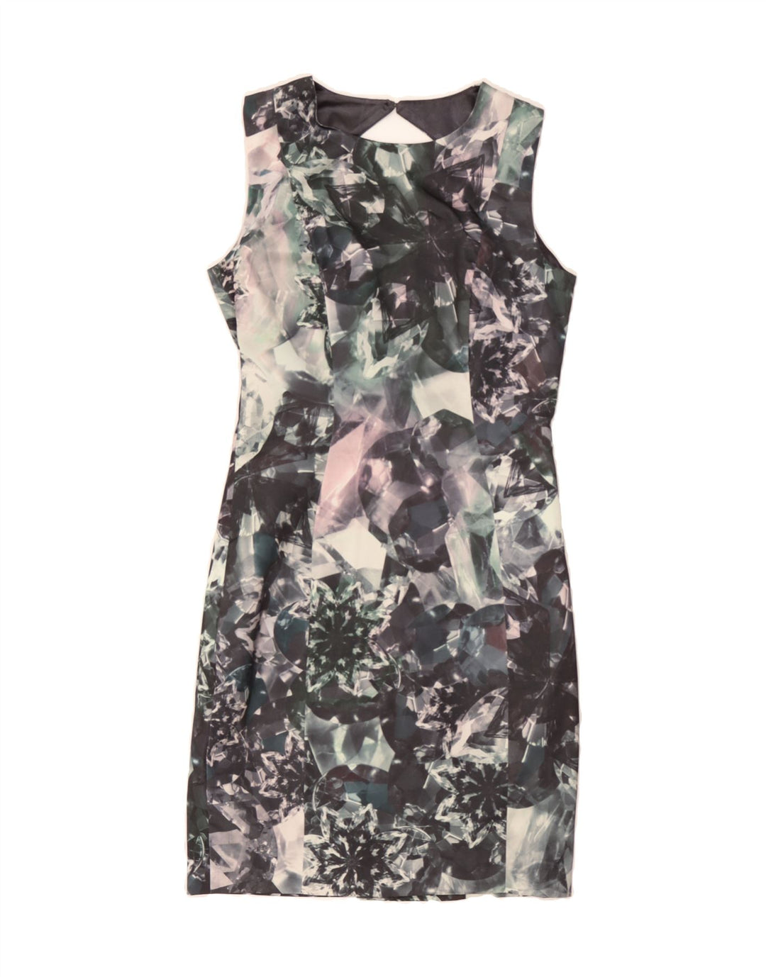 H&M Womens Sleeveless Sheath Dress EU 38 Medium Grey Floral Polyester Vintage H&M and Second-Hand H&M from Messina Hembry 