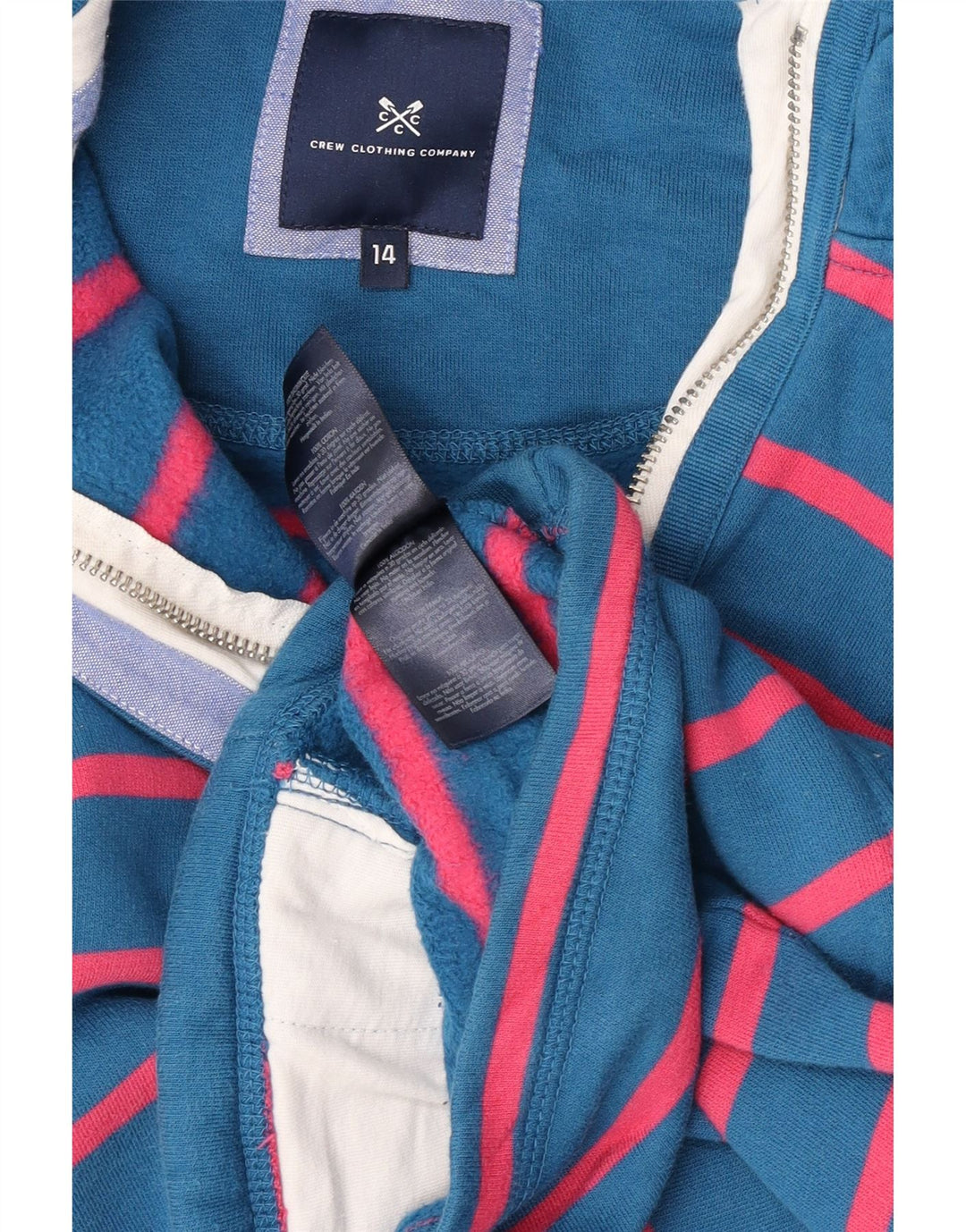 Crew Clothing Dame Oversized Sweatshirt Jumper UK 14 Stor Blå Stribet