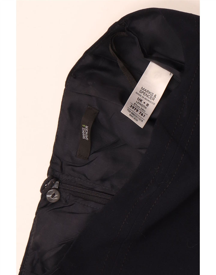 Marks & Spencer Womens Pencil Skirt UK 8 Small W26 Navy Blue Polyester