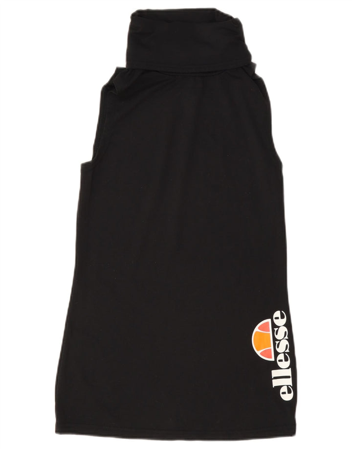 Ellesse Dame Grafisk Vest Top UK 10 Small Black Nylon