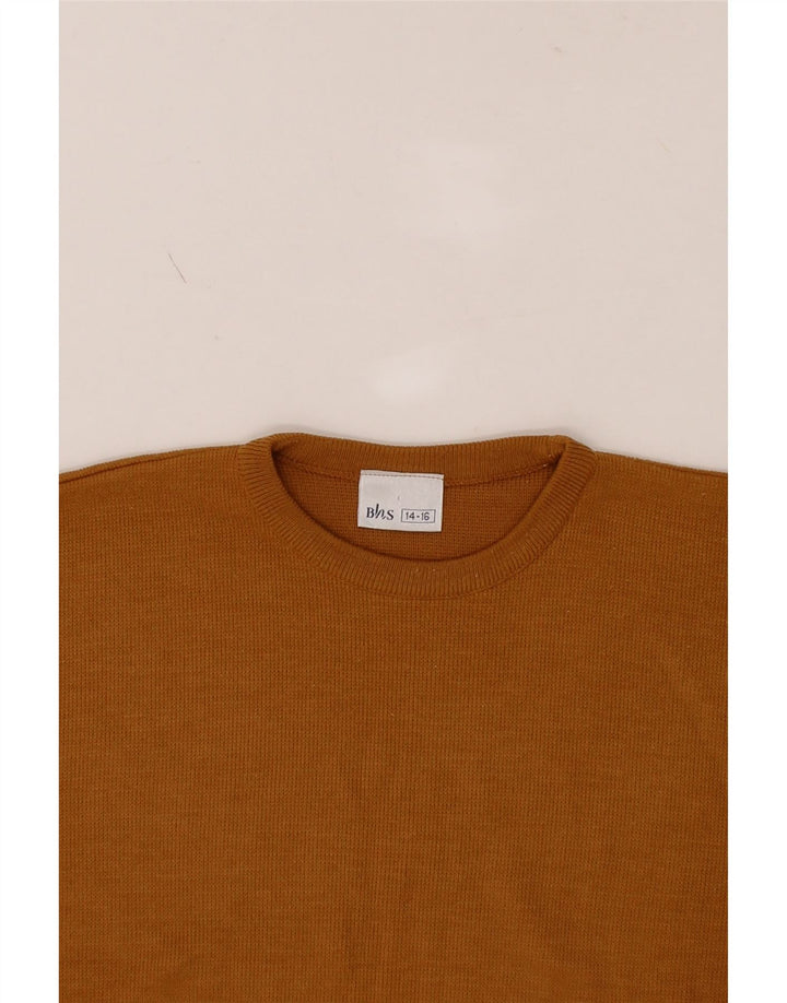 BHS Womens Crew Neck Jumper Sweater UK 14/16 Large Brown Acrylic Vintage Bhs and Second-Hand Bhs from Messina Hembry 