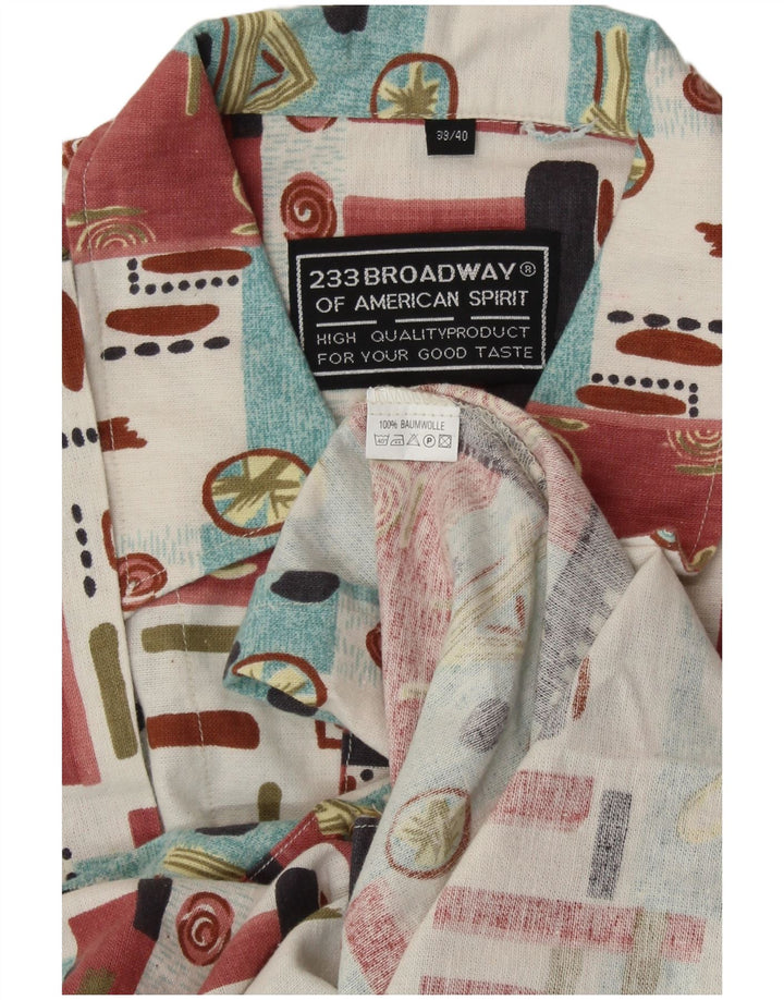 BROADWAY Kortærmet Herreskjorte Størrelse 39/40 Medium Flerfarvet Geometrisk