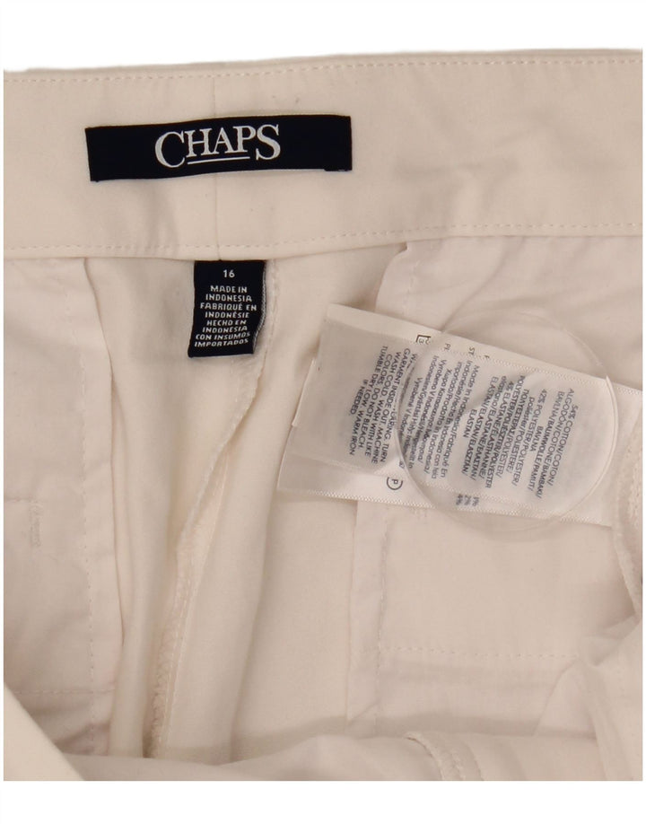Chaps Dame Casual Shorts UK 16 Large W36 White Bomuld