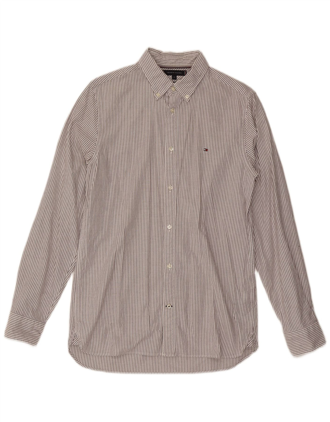 Tommy Hilfiger Herre Slim Fit skjorte Medium Grey Pinstripe Bomuld