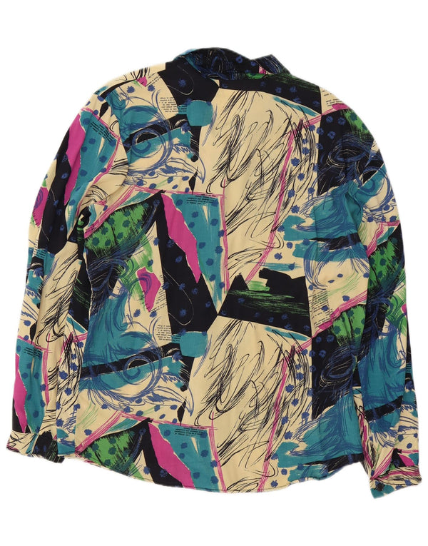 Vintage Womens Abstract Pattern Shirt Blouse UK 16 Large Multicoloured