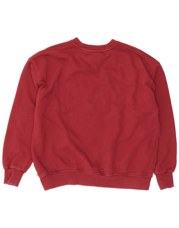 Tommy Hilfiger Mens Graphic Sweatshirt Jumper XL Maroon Cotton