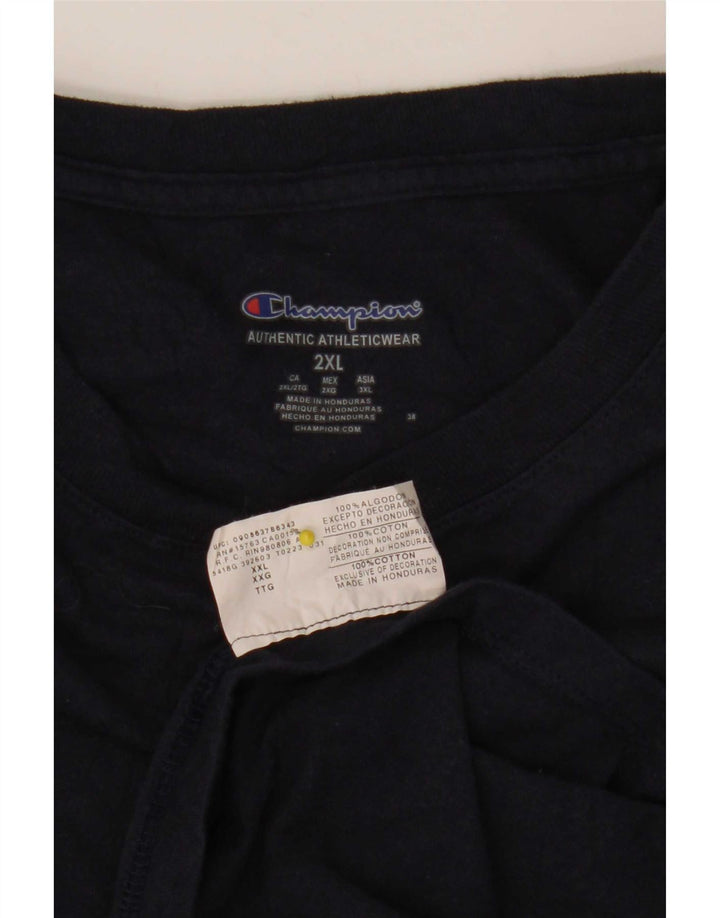 Champion herre T-shirt top 2XL marineblå bomuld