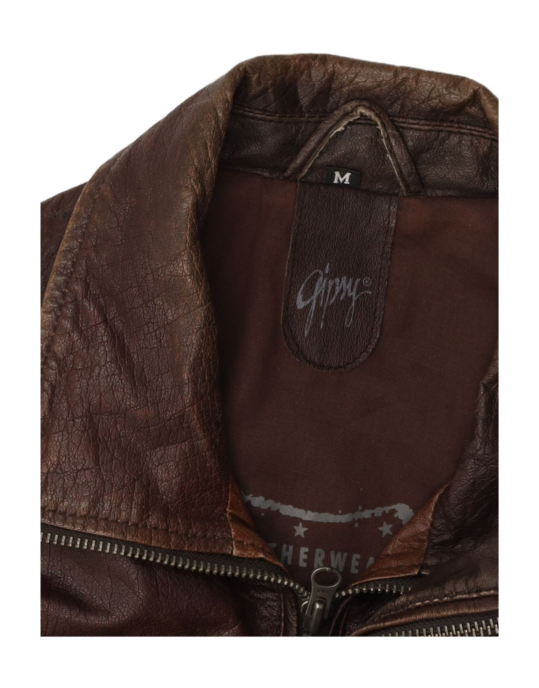 Gypsy Herre Læderjakke UK 38 Medium Brun Læder