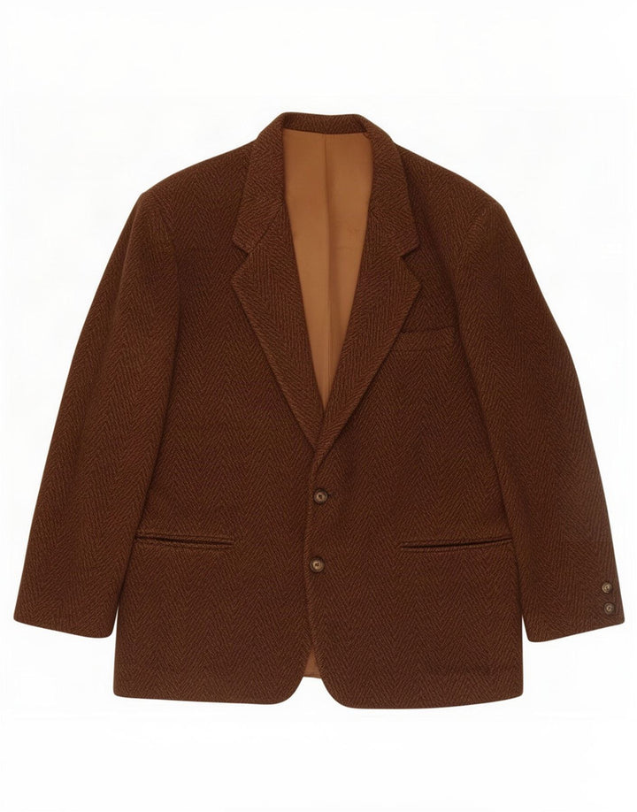 Vintage herre 2-knaps blazerjakke IT 52 XL Brun sildebensuld