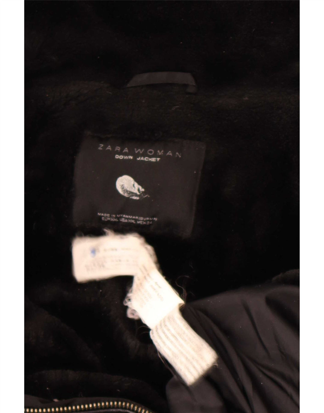 Zara polstret jakke til kvinder UK 20 2XL Sort Polyester