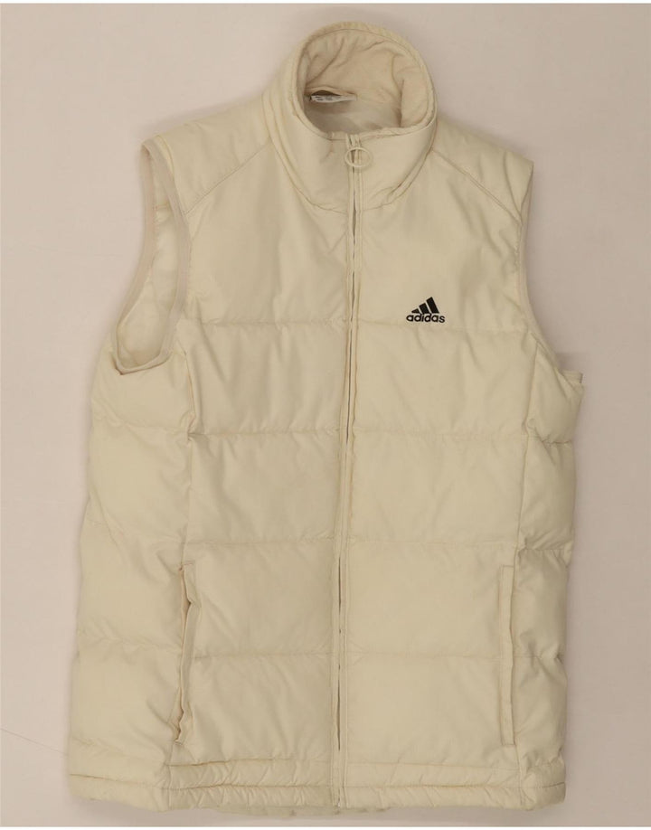 ADIDAS Womens Padded Gilet UK 8 Small Off White Polyester Vintage Adidas and Second-Hand Adidas from Messina Hembry 