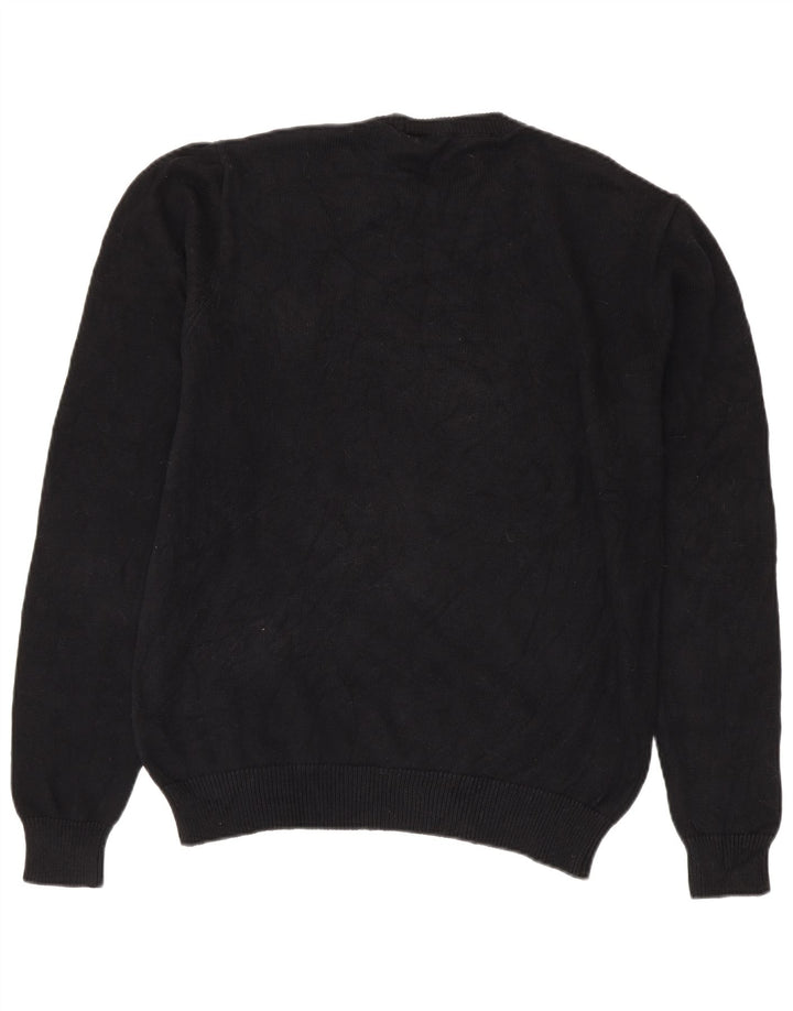 Chaps Herre Crew Neck Jumper Sweater Stor Sort Bomuld