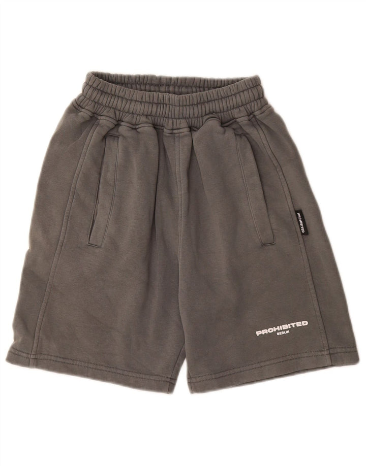 Forbudte grafiske sportsshorts til mænd XS Grå bomuld