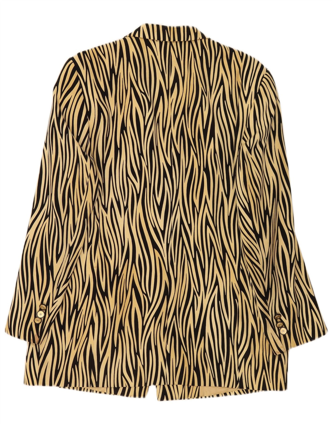 Basler Dame 1 Knap Blazer Jacket UK 14 Medium Yellow Animal Print
