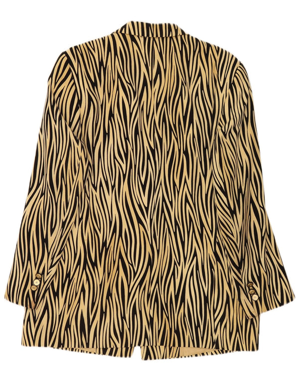 Basler Dame 1 Knap Blazer Jacket UK 14 Medium Yellow Animal Print