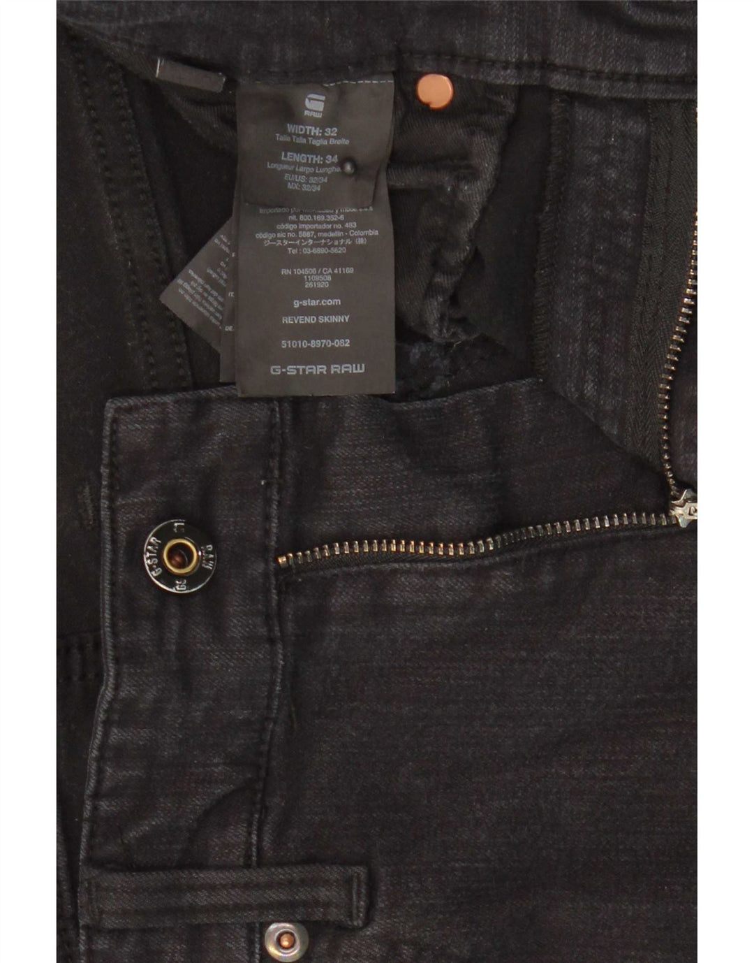 G-Star Herre Revend Skinny Jeans W32 L34 Grå