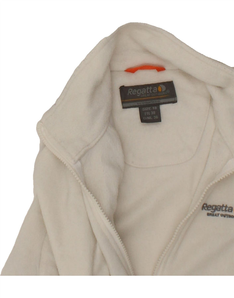 REGATTA Womens Fleece Jacket UK 10 Small White Polyester Vintage Regatta and Second-Hand Regatta from Messina Hembry 