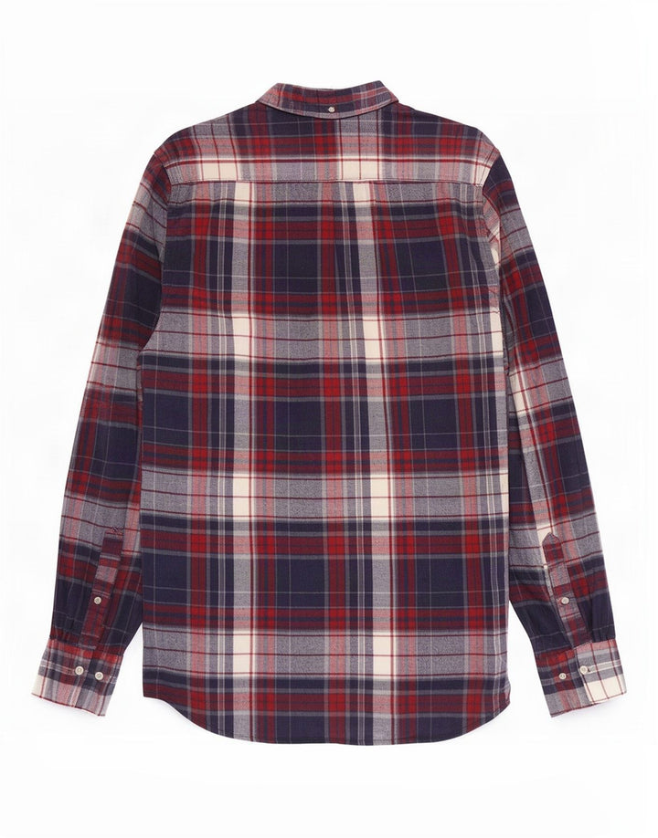 French Connection Herre Flanelskjorte Medium Navyblå Plaid Bomuld