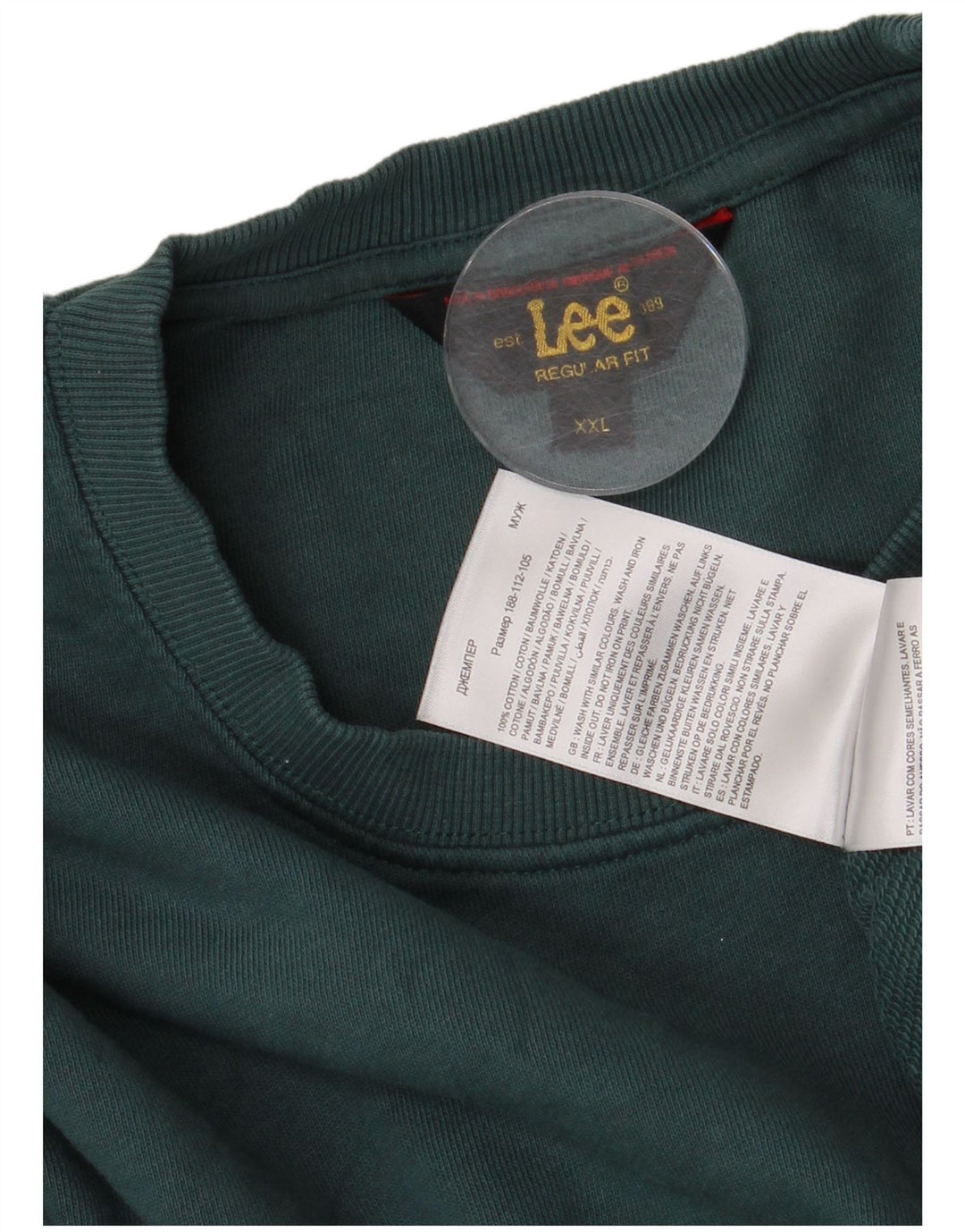 Lee Herre Regular Fit Sweatshirt Jumper 2XL Grøn bomuld