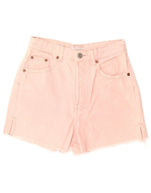 Zara Dame denim Shorts EU 36 XS W26 Pink Bomuld