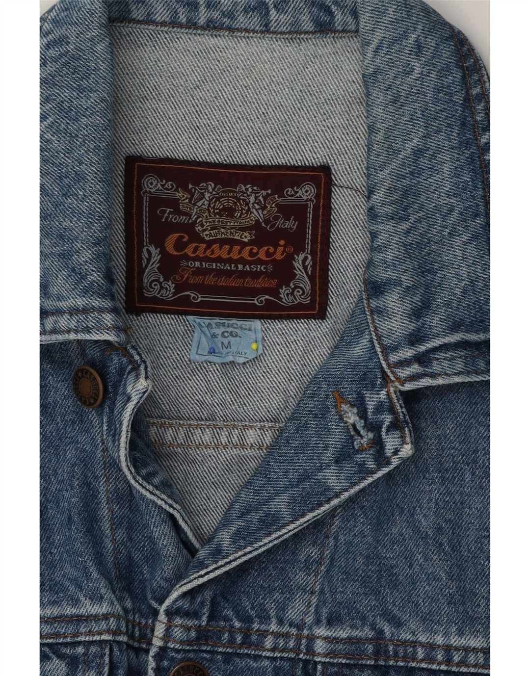 Casucci Herre denimjakke UK 38 Medium Blue Cotton