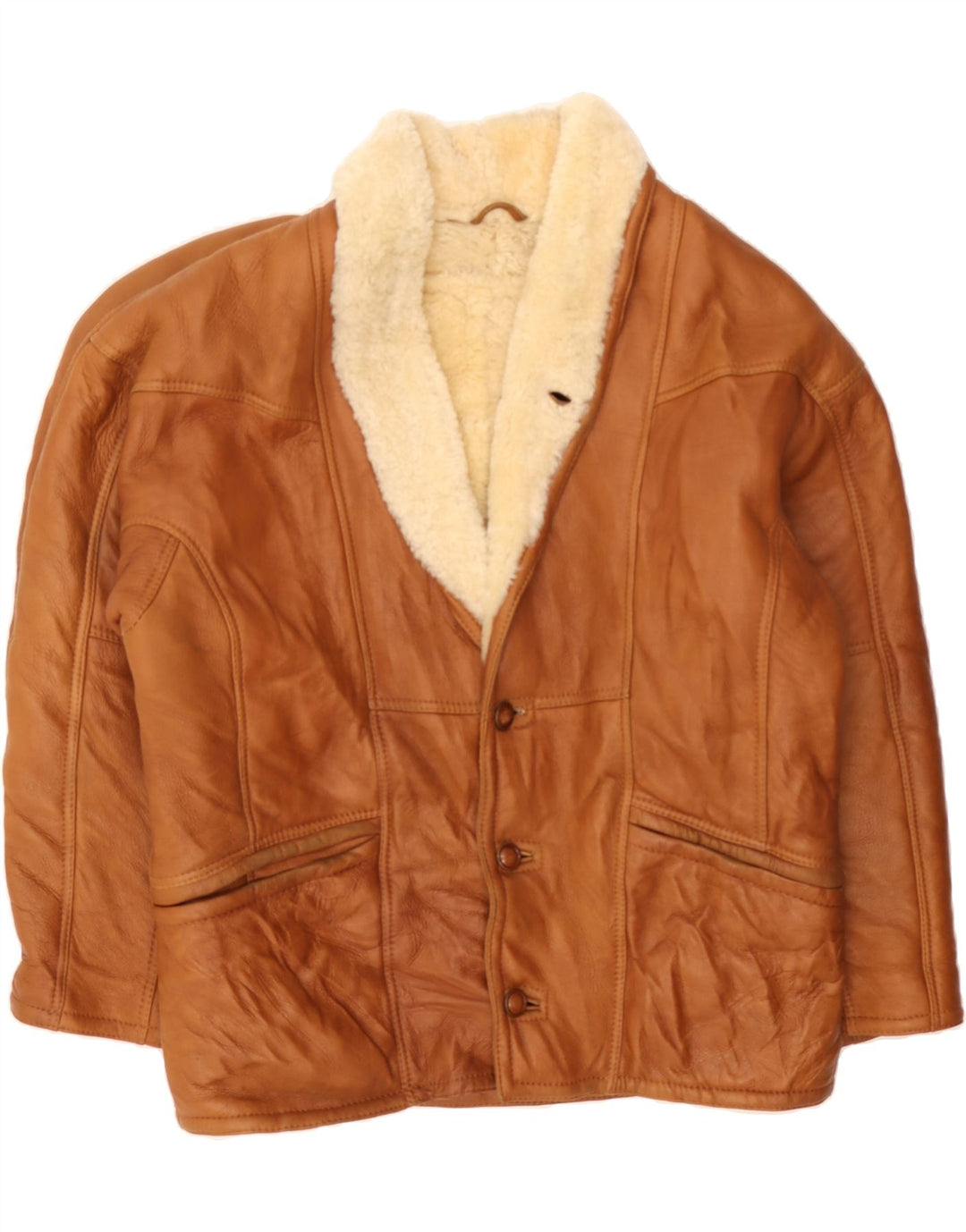 VINTAGE Shearling-jakke til mænd IT 52 XL Brun