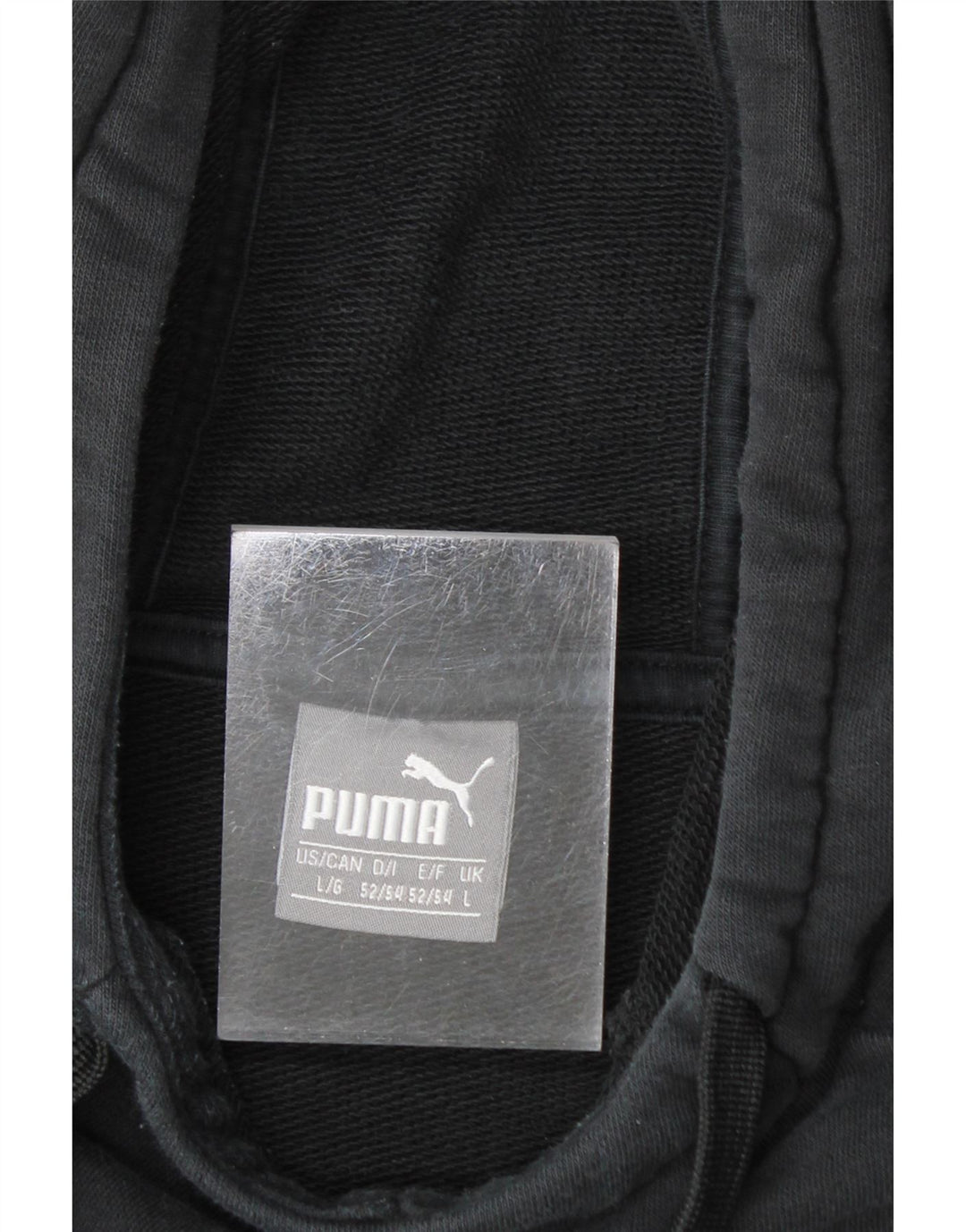 PUMA Mens Graphic Hoodie Jumper Large Black Cotton Vintage Puma and Second-Hand Puma from Messina Hembry 