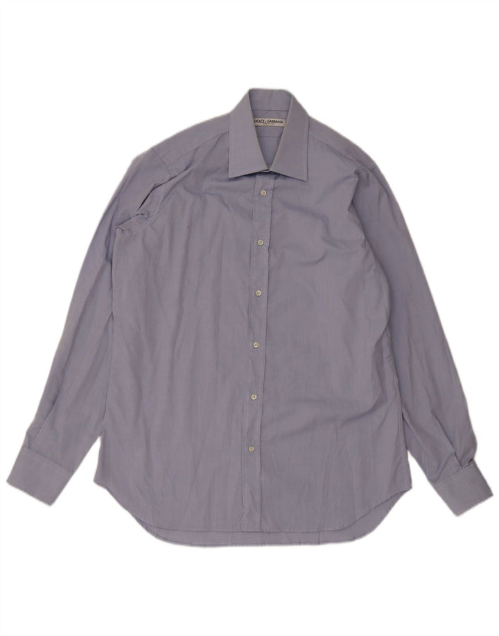 Dolce & Gabbana Herreskjorte Størrelse 40 15 3/4 Medium Blå
