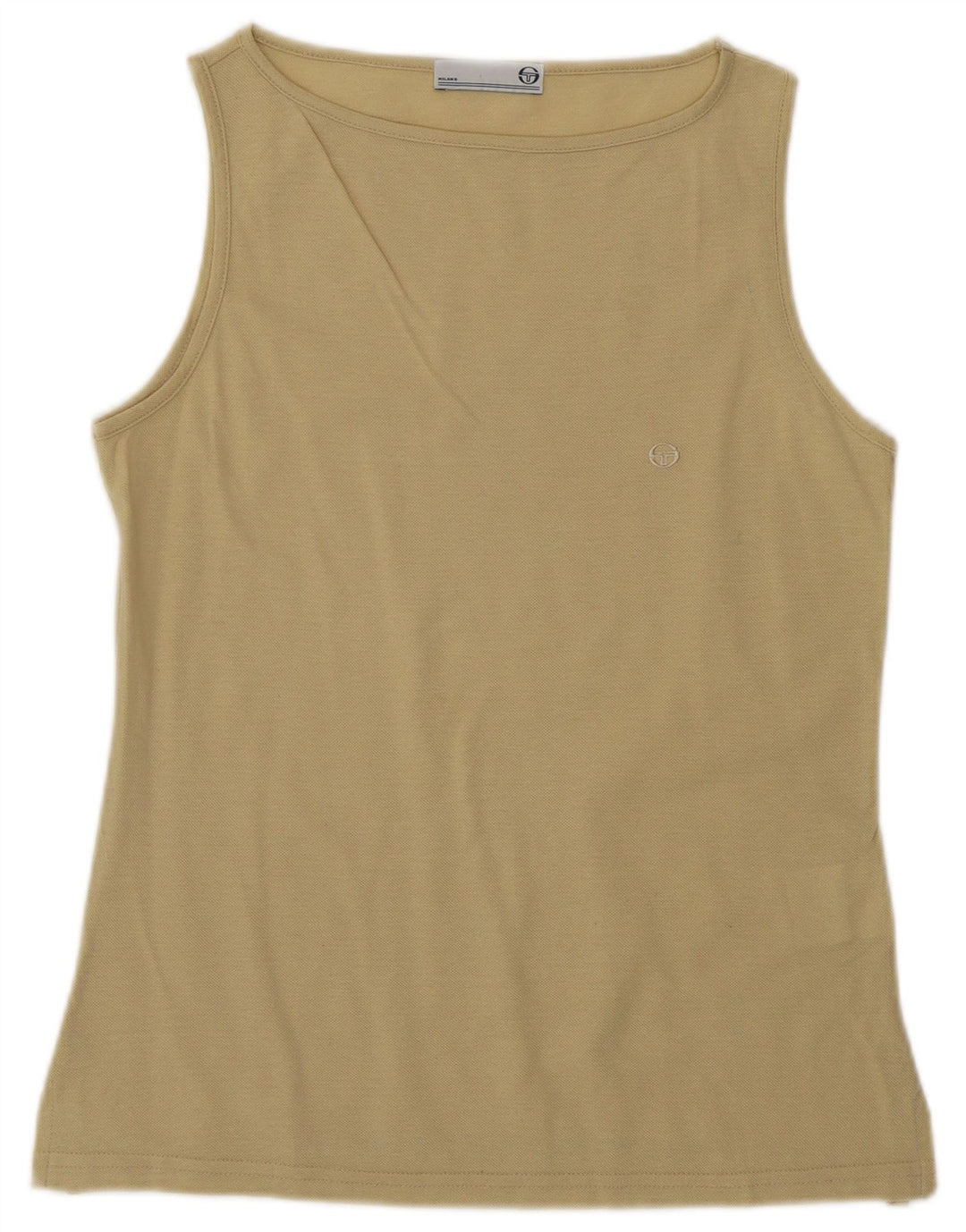 Sergio Tacchini Dame Milano Vest Top UK 12 Medium Beige Bomuld