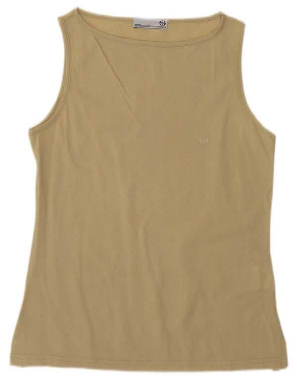 Sergio Tacchini Dame Milano Vest Top UK 12 Medium Beige Bomuld