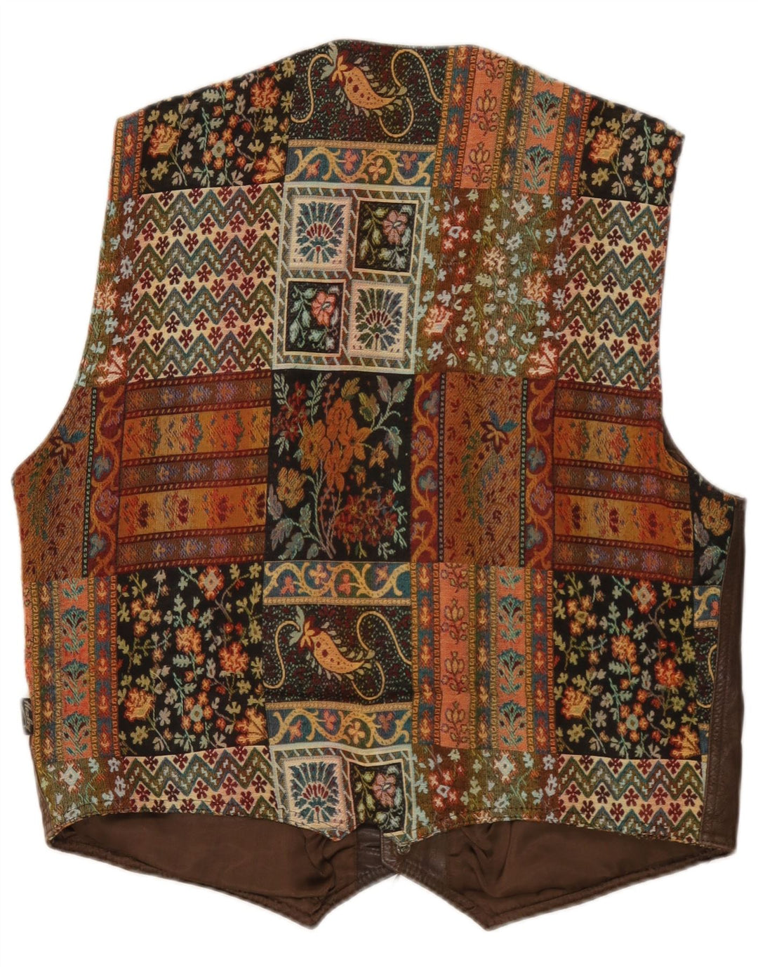 Vintage vest til mænd Stor brun geometrisk