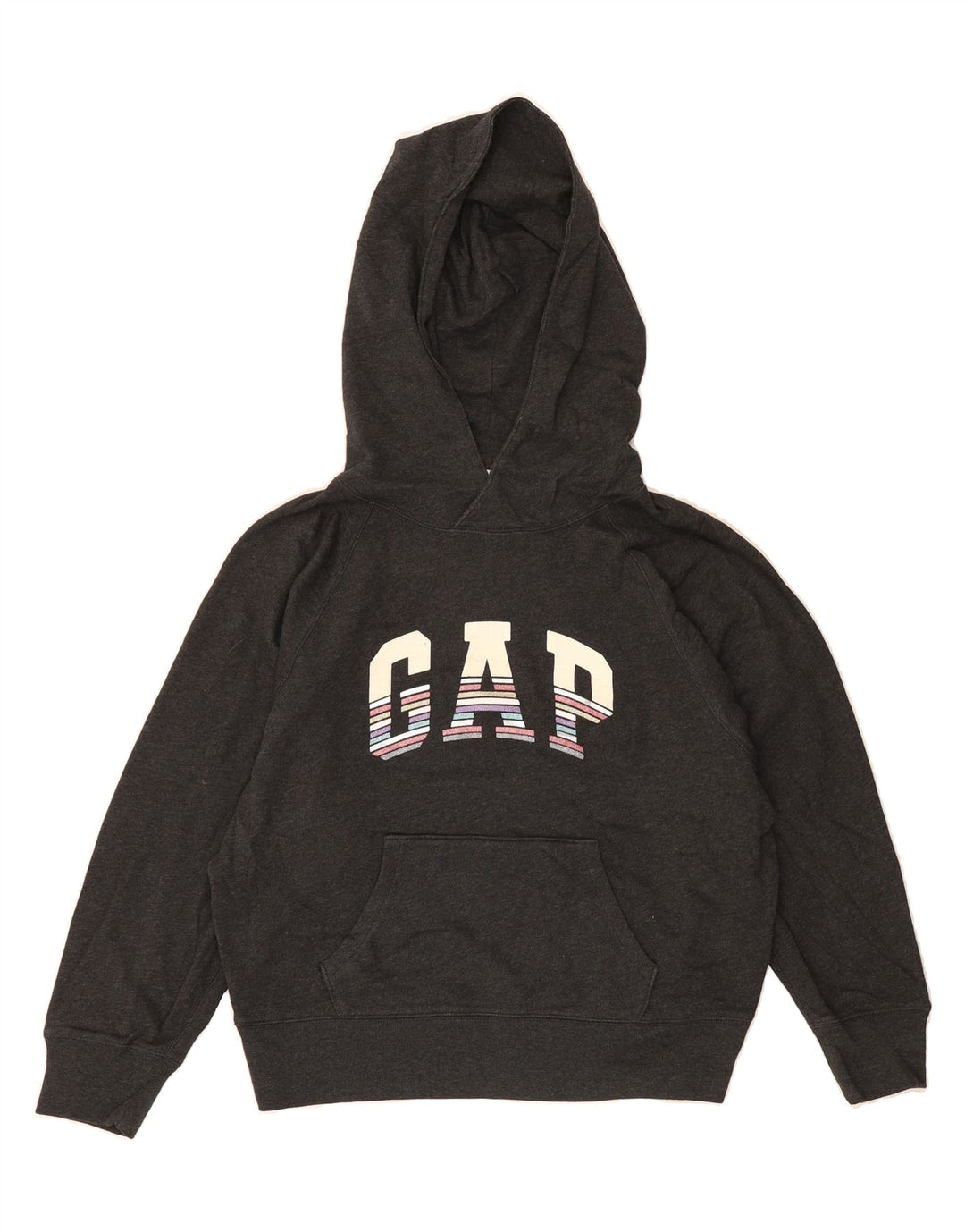 GAP Womens Graphic Hoodie Jumper UK 14 Medium Grey Cotton Vintage Gap and Second-Hand Gap from Messina Hembry 