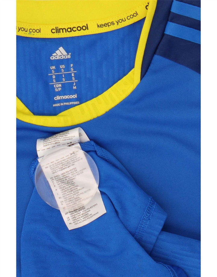 Adidas Herre Climacool T-Shirt Top Lille Blå Colourblock Polyester