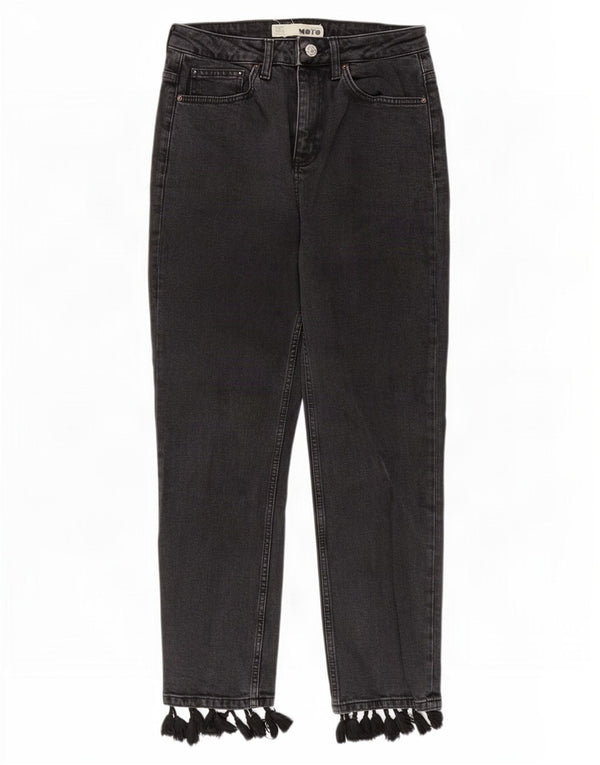 Topshop Dame Moto Tapered Jeans W30 L26 Sort Bomuld