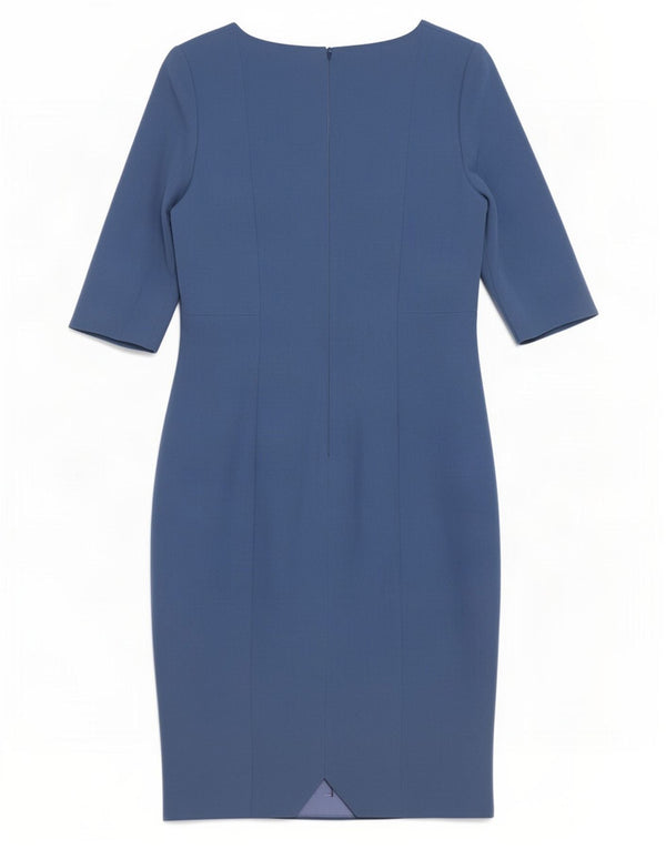 Hobbs Kvinders 3/4-ærmede Skedekjole UK 10 Small Blue Viscose