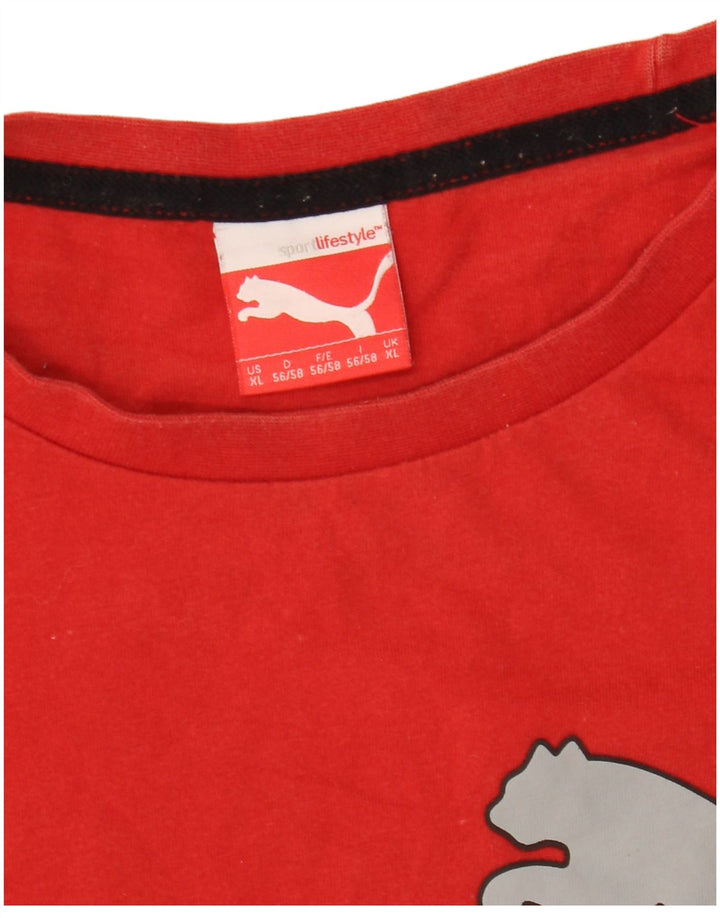 Puma Herre Grafisk T-Shirt Top XL Rød