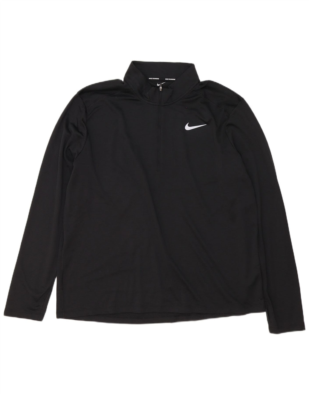 Nike Herre Dri Fit Pullover med lynlås-hals træningsdragt Top 2XL sort polyester