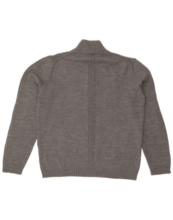 Trussardi Jeans Herre Zip Neck Jumper Sweater XL Grå