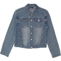 VINTAGE Womens Denim Jacket UK 10 Small Blue Vintage Vintage and Second-Hand Vintage from Messina Hembry 