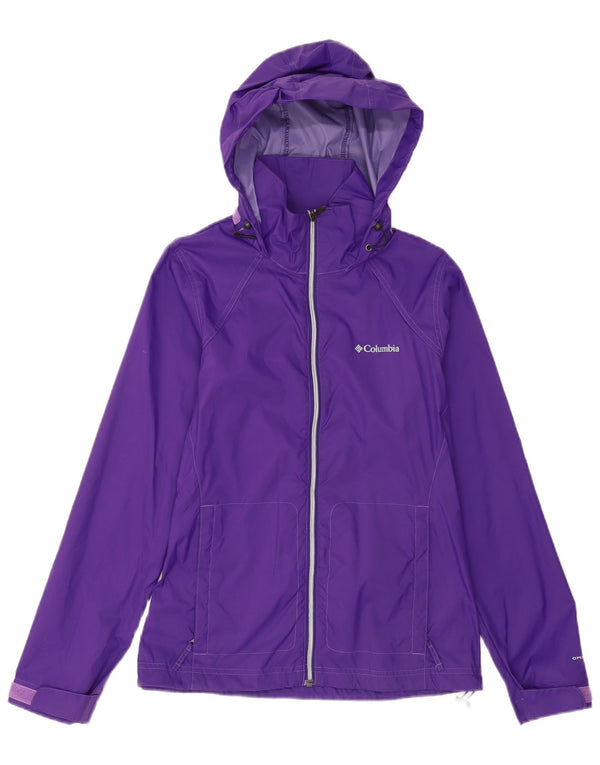 Columbia Womens Omni-Shade Regnjakke med hætte UK 10 Lille lilla nylon