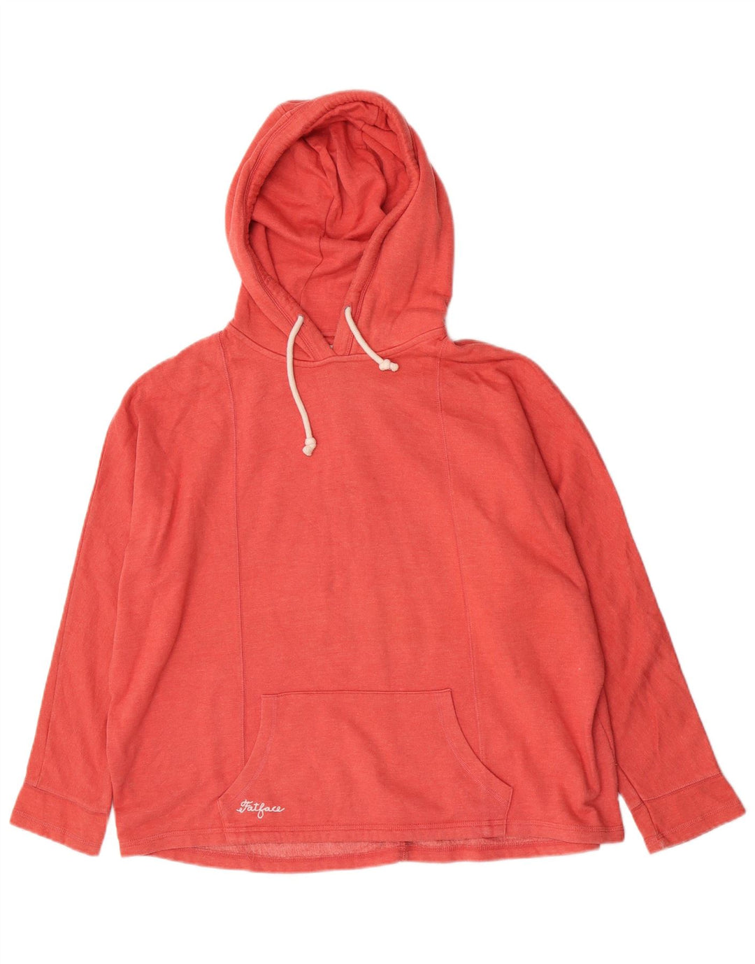 Fat Face Dame Oversized Hoodie Jumper UK 10 Lille Rød Polyester