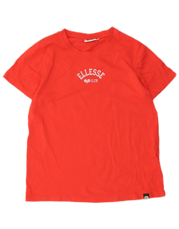 Ellesse Dame Grafisk T-Shirt Top UK 10 Lille Rød Bomuld