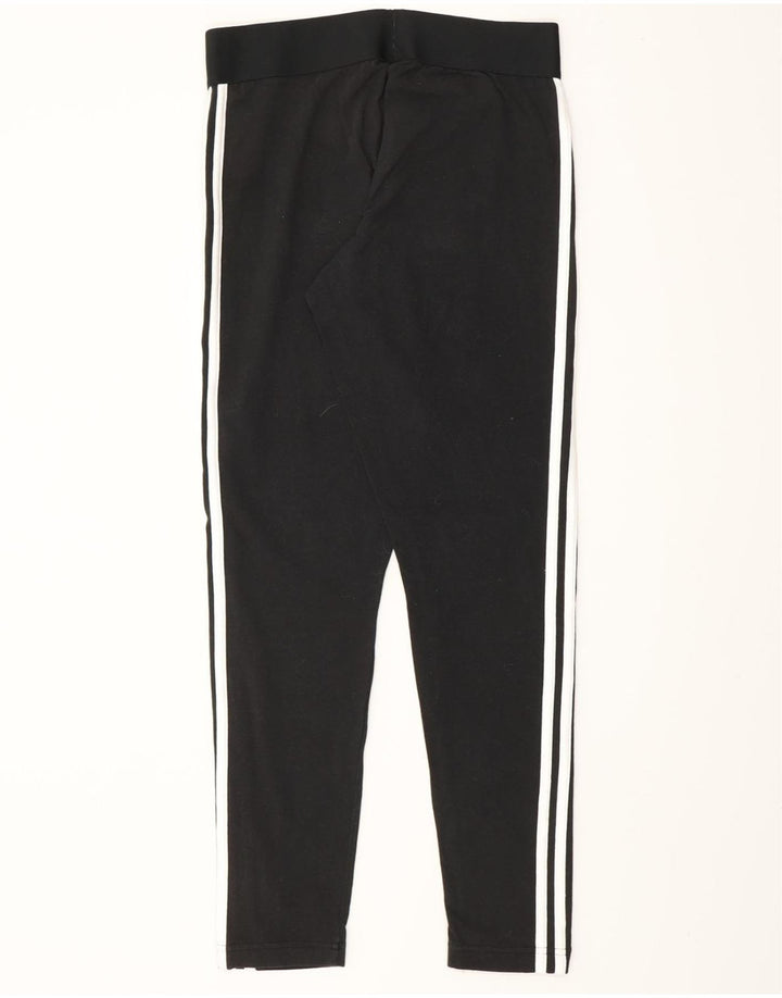 ADIDAS Dame Leggings UK 12/14 Medium Sort Bomuld