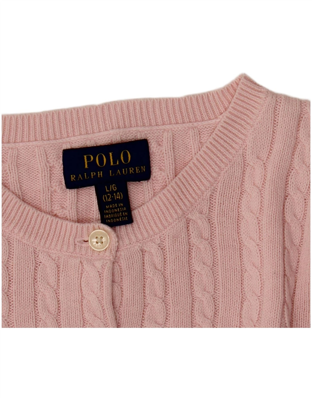 POLO RALPH LAUREN Pige Cardigan Sweater 12-13 År Large Pink