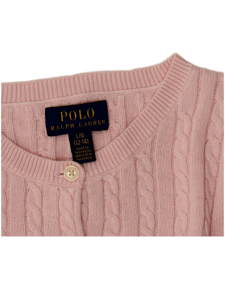 POLO RALPH LAUREN Pige Cardigan Sweater 12-13 År Large Pink