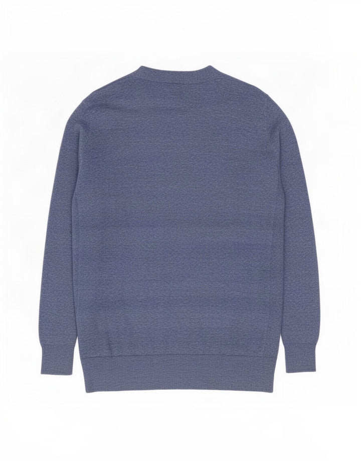 Marks & Spencer Womens Open Cardigan Sweater UK 12 Medium Blue Flecked